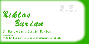 miklos burian business card
